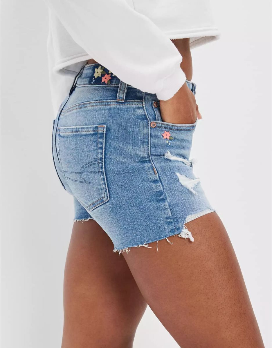 Shorts American Eagle AE Ne(x)t Level Low-Rise Denim Midi Indigo Lavage Femme | SUF-75786744